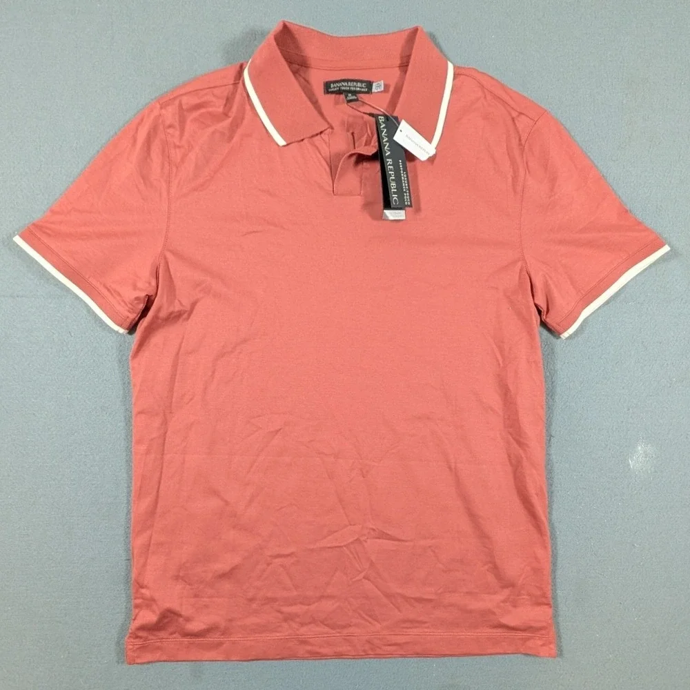 Banana Republic Luxury-Touch Performance Polo Mens Medium Short Sleeve Shirt